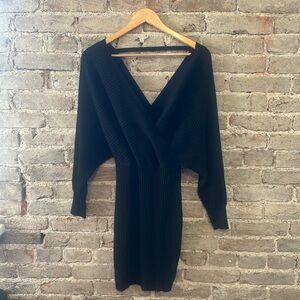 Love Tree Elegant Black Long Sleeve Dress